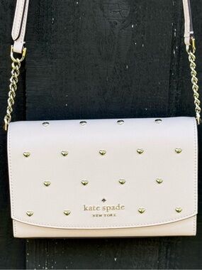 Kate Spade Staci Studded Hearts *rare* Small Flap Crossbody Bag